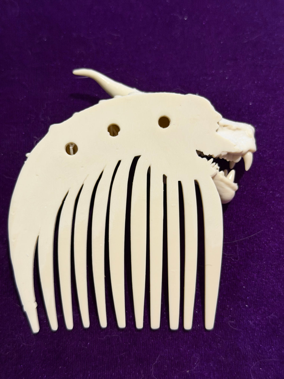 Gothic Ivory Dragon Head Hair Comb