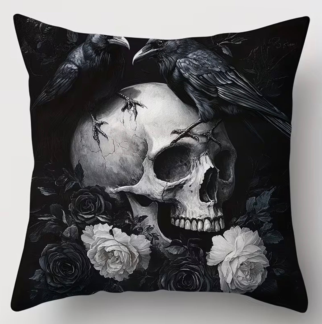 Ravens & Roses Cushion Cover