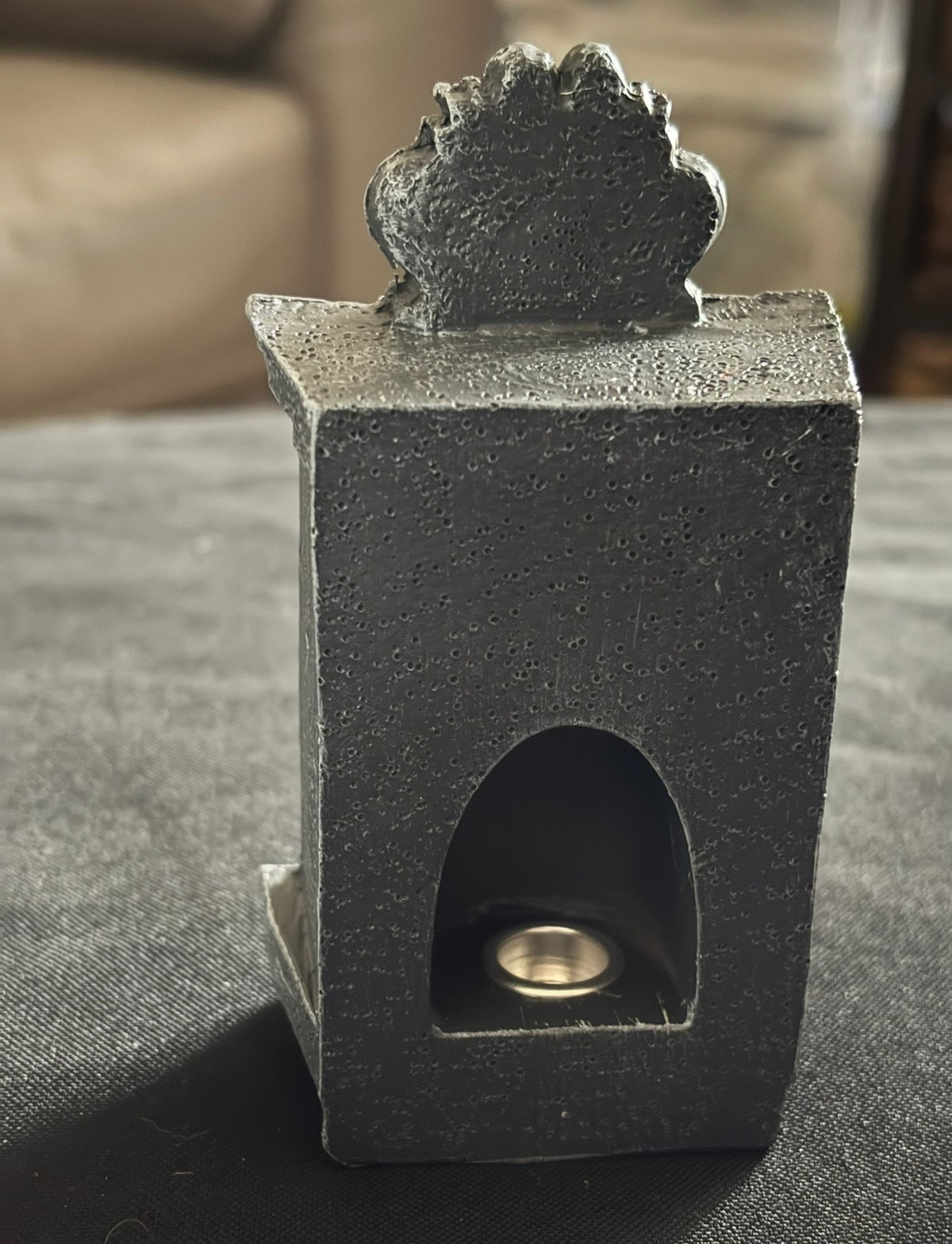 Gothic Winged Cat Tombstone Incense Burner