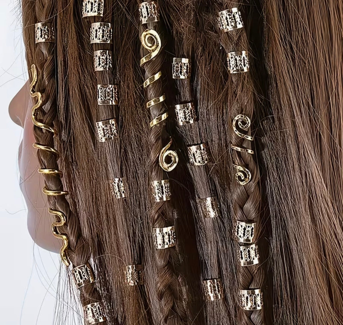Gold Viking Hair & Braid Cuffs