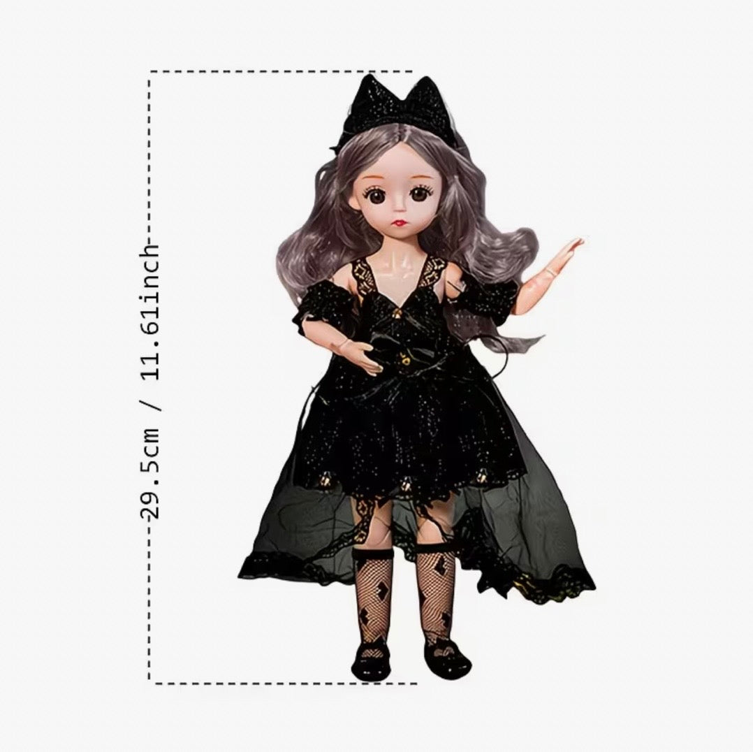 Gothic Black Lace Articulated Doll