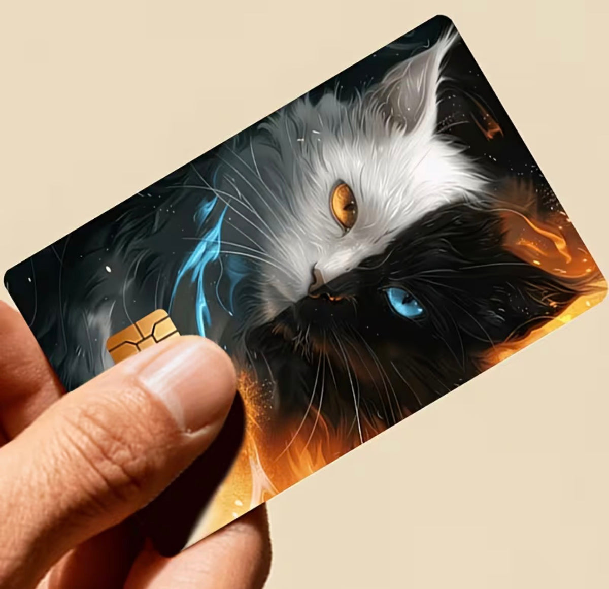 Fire & Ice Cat Bank Card Skin