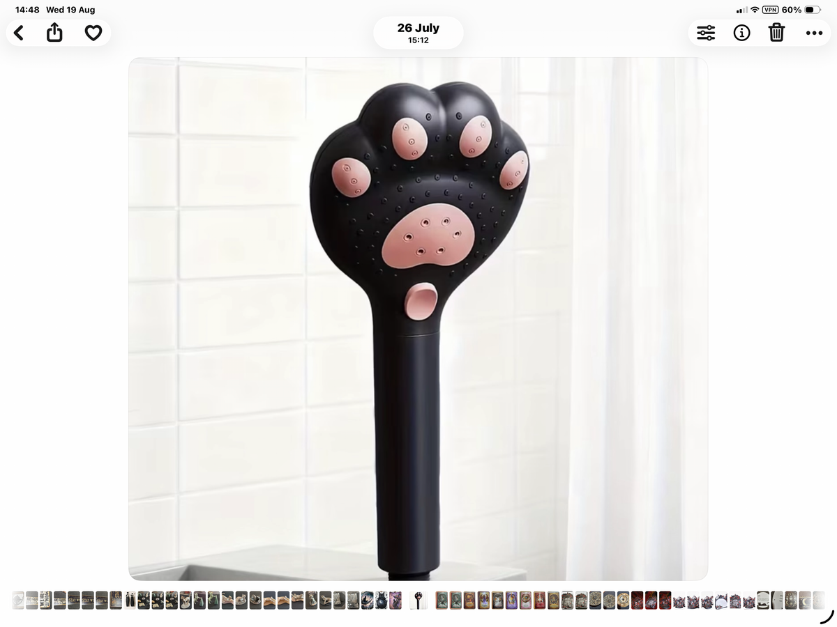 Black Cat Paw Filtered Shower Head