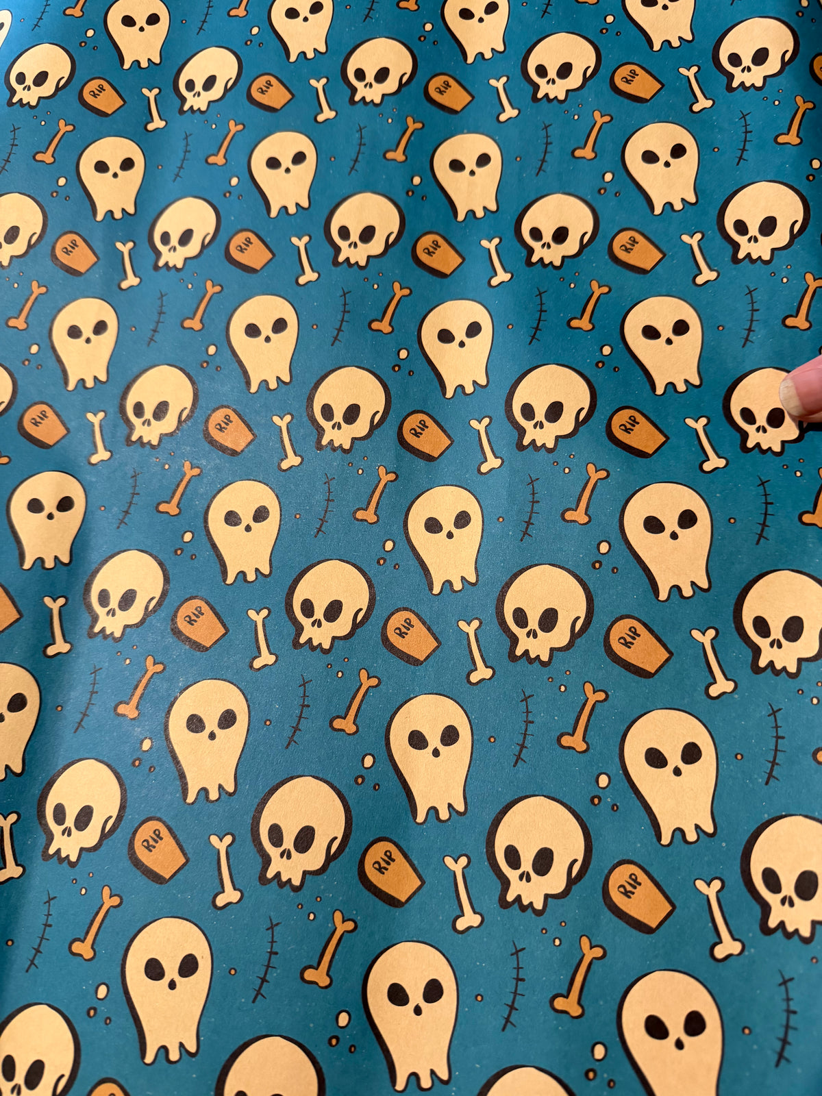 Skulls, Ghosts & Gravestones Wrapping Paper — 2 Sheet Pack