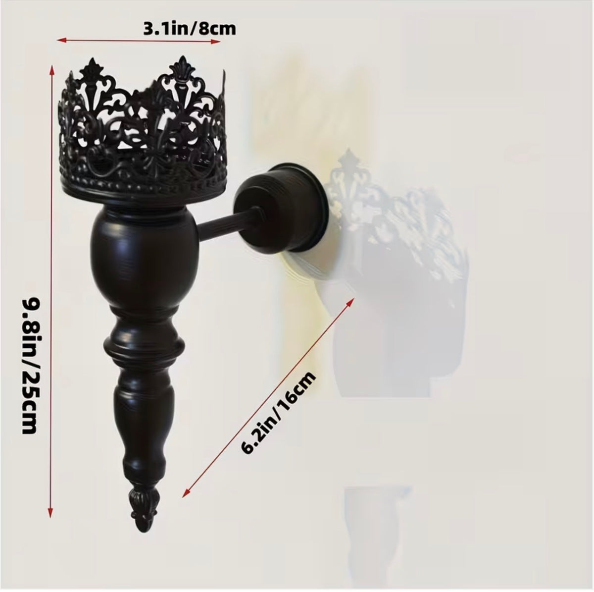 The Midnight Crown – Gothic Wall Candle Sconces – Pair