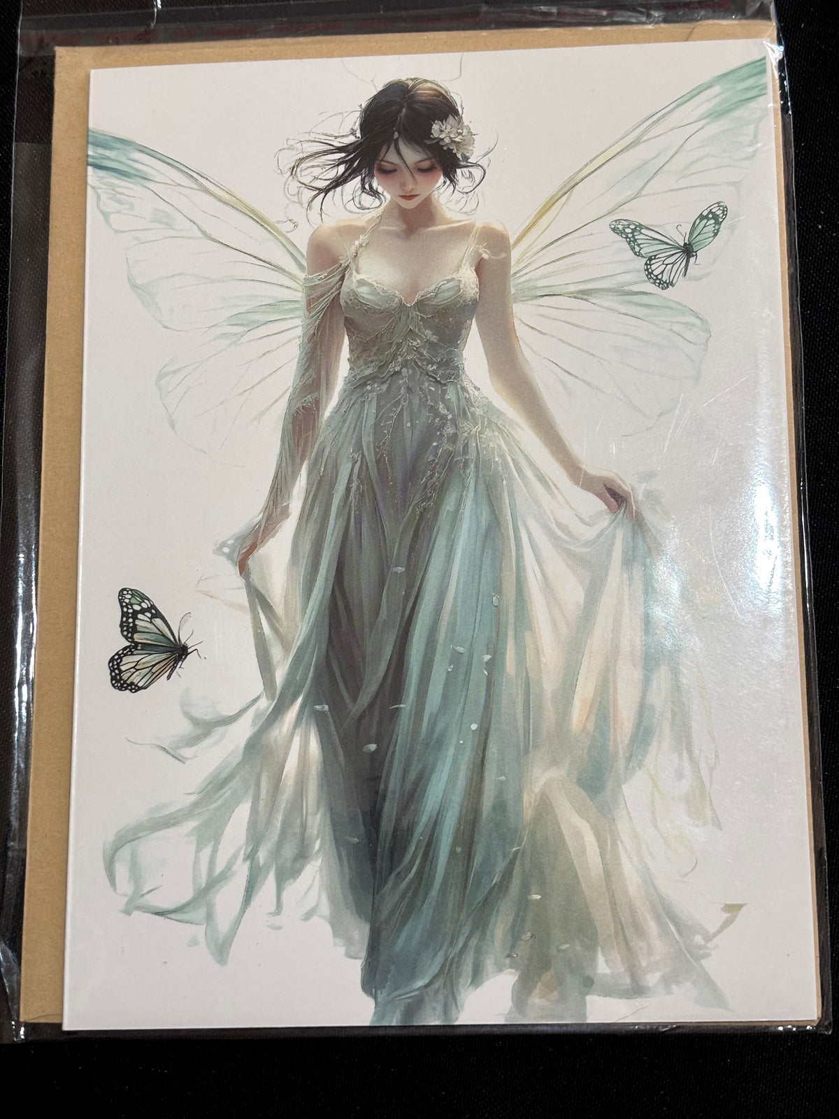 Frosted Butterfly Fairy – Large 7 × 5 Greeting Card