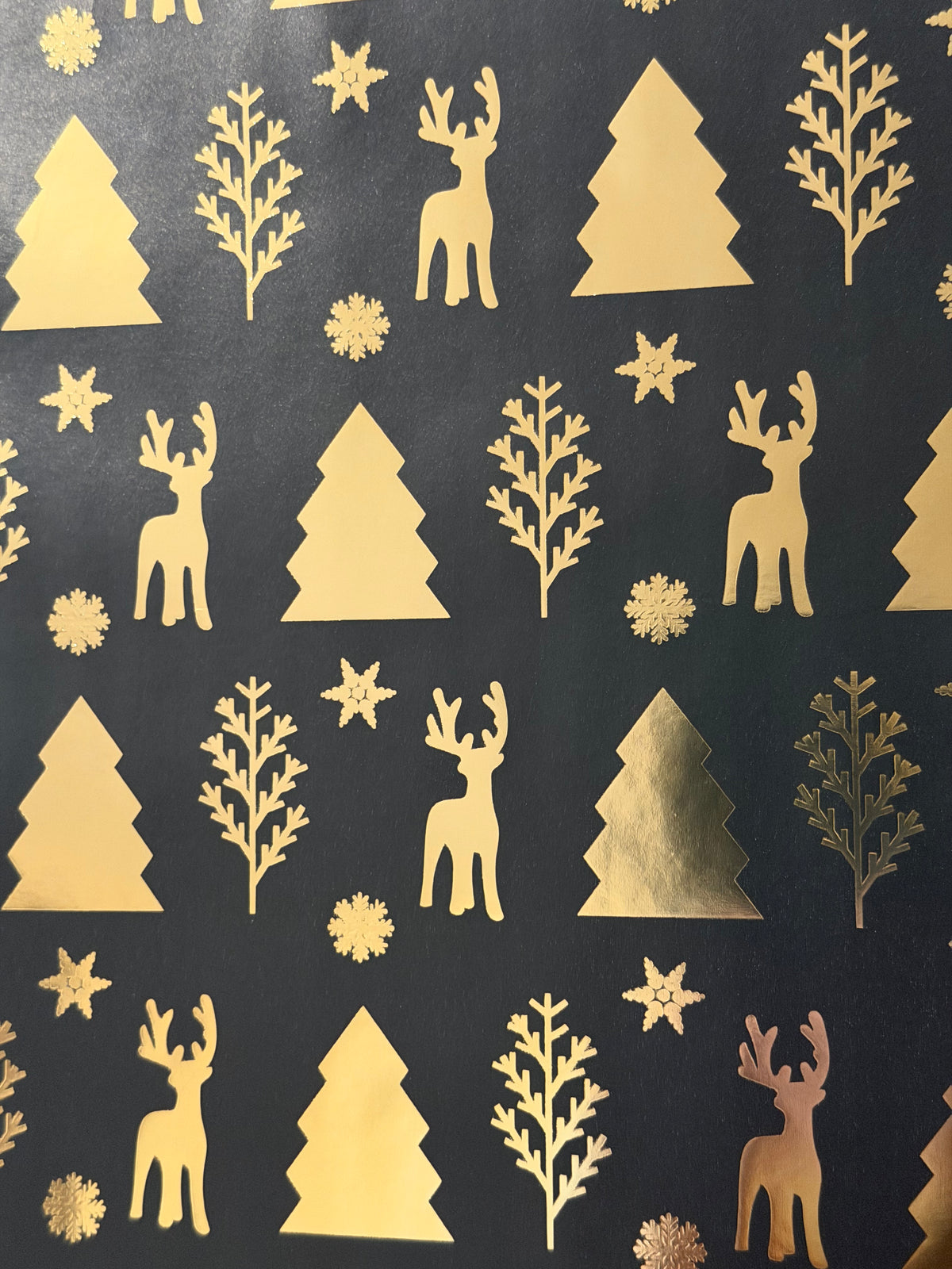 Midnight Stag — Black & Gold Premium Wrapping Paper — 2 Metre Roll
