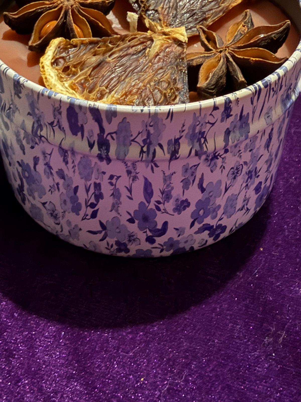 Dragon’s Blood Candle with Dried Orange & Star Anise