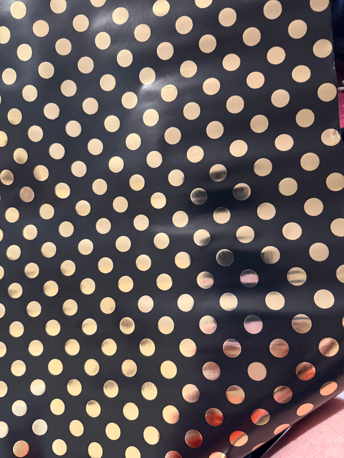 Black & Gold Spotty Dotty Premium Wrapping Paper — 2 Metre Roll