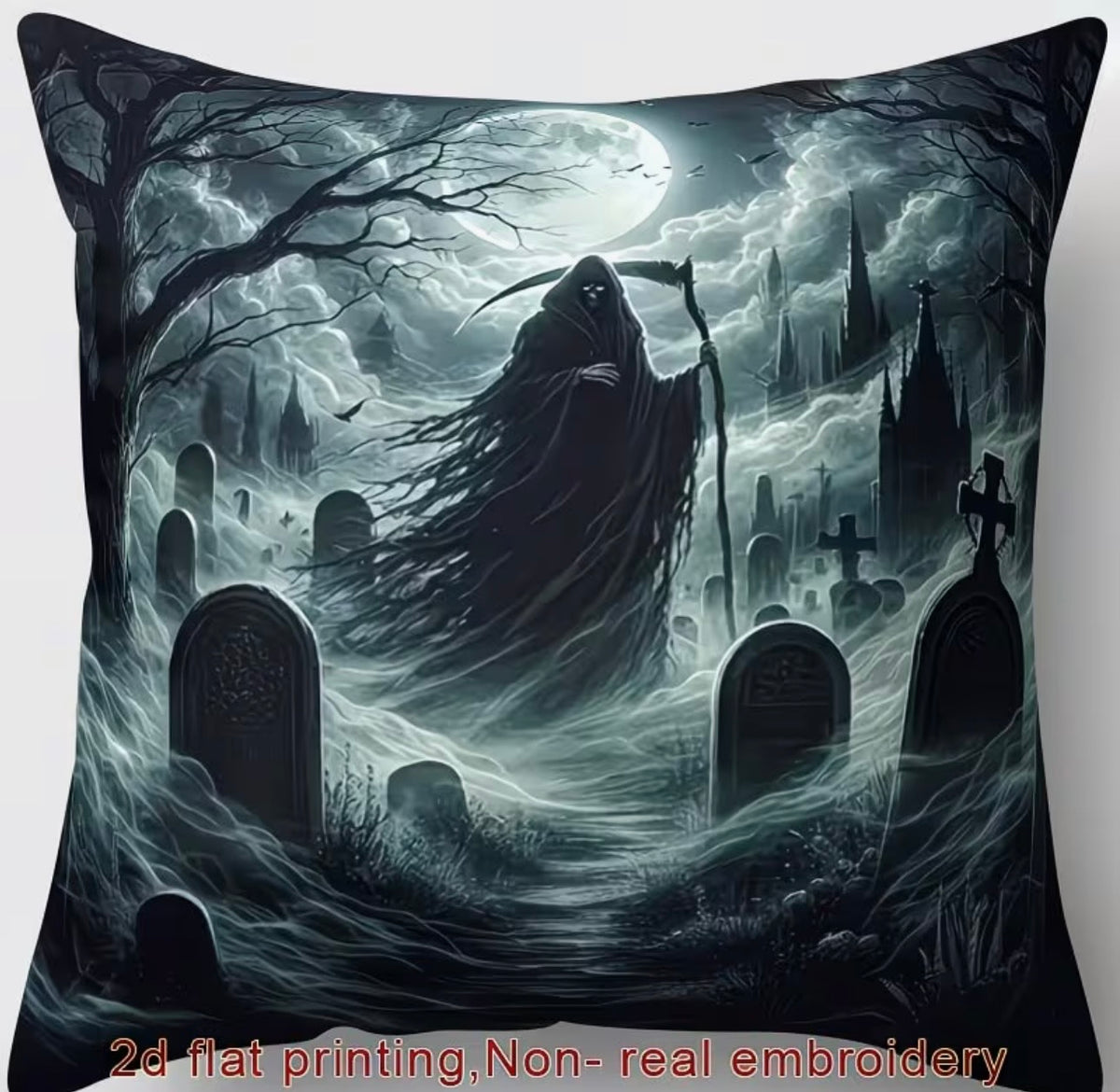 The Grave Keeper Velvet Cushion Cover