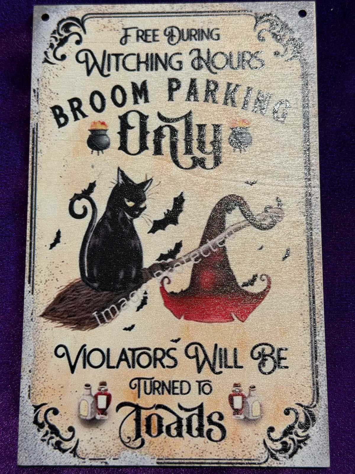 Witch Parking Wooden Hanging Sign
