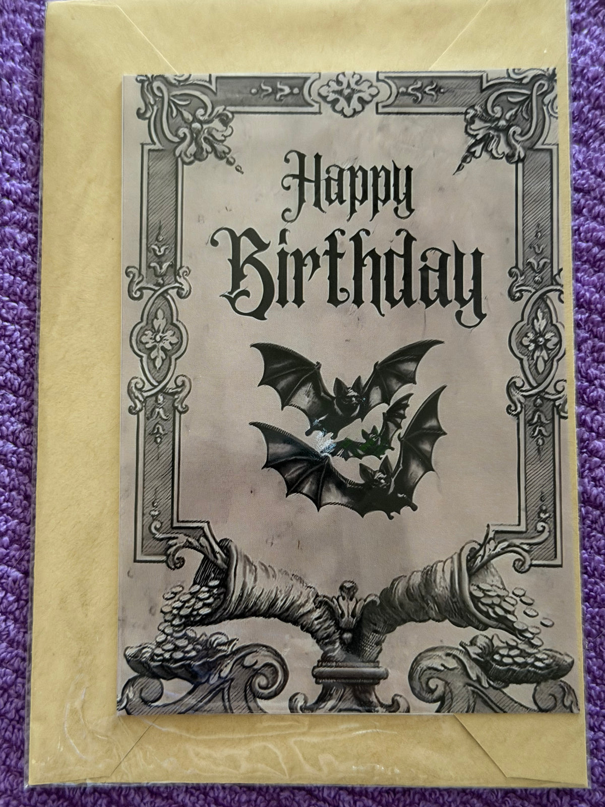 Gothic Bats Birthday Card