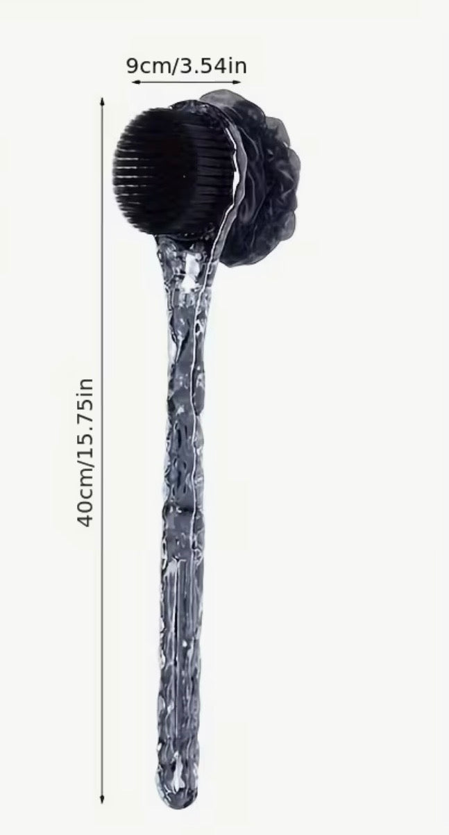Long Handle Dual-Sided Bath & Shower Brush – Black
