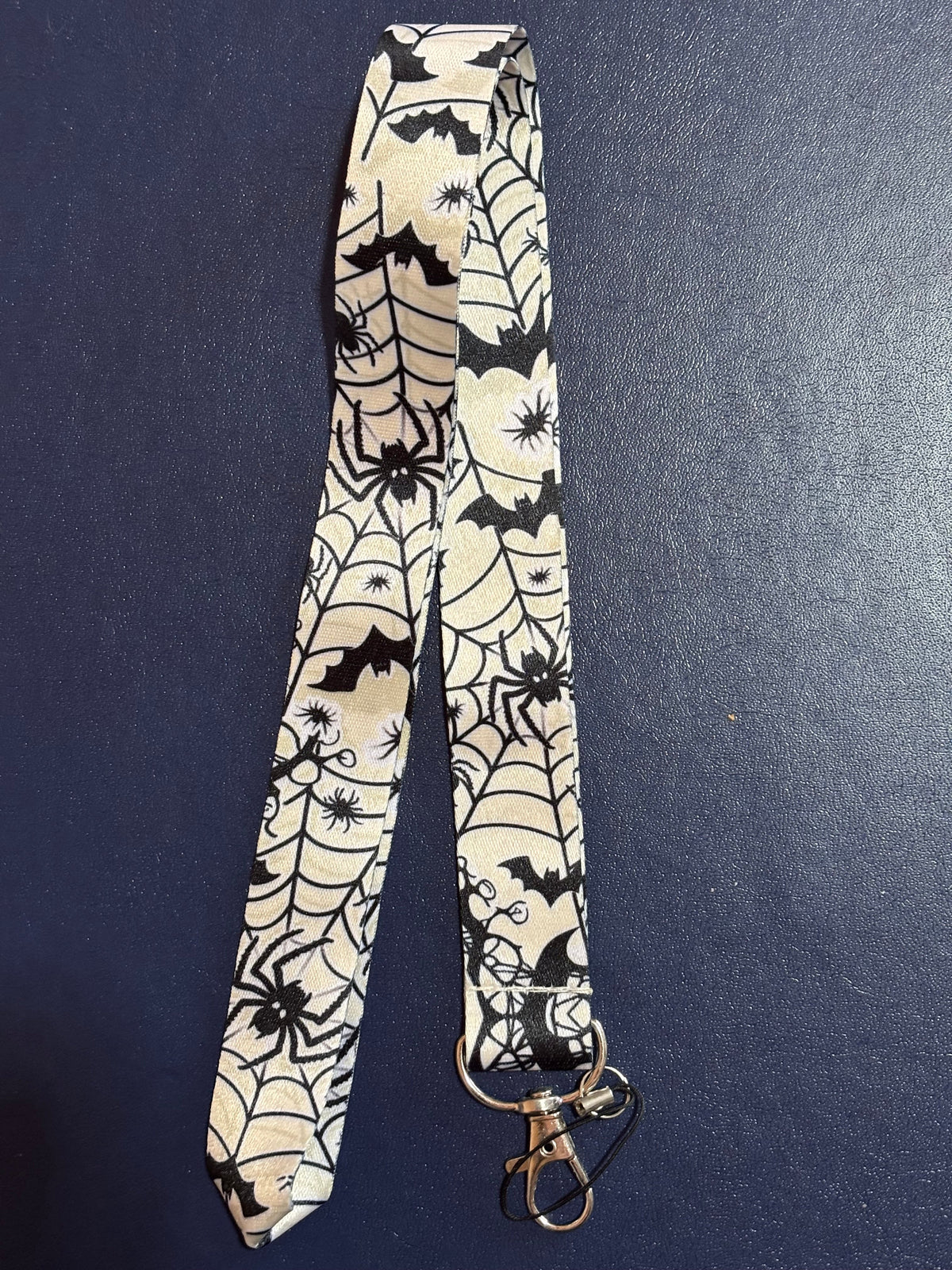 Bats, Spiders & Webs Lanyard with Clip & Phone String