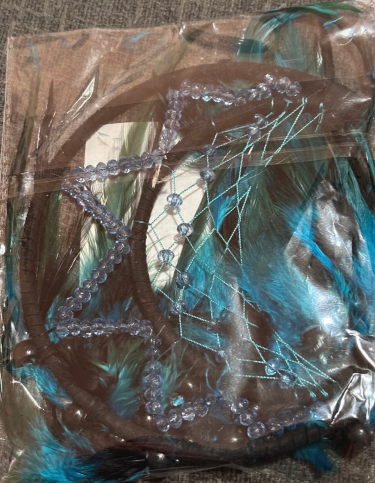 Crescent Moon Feather Dreamcatcher Wall Hanging