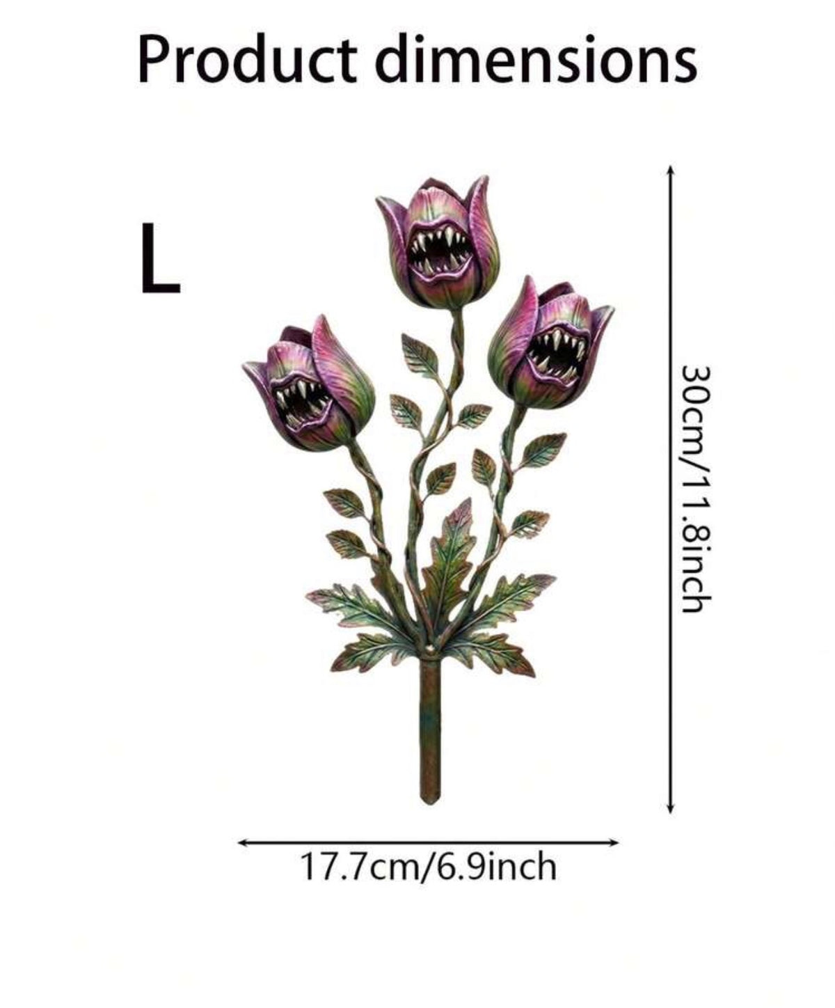 Carnivorous Gothic Flower Metal Garden Stake