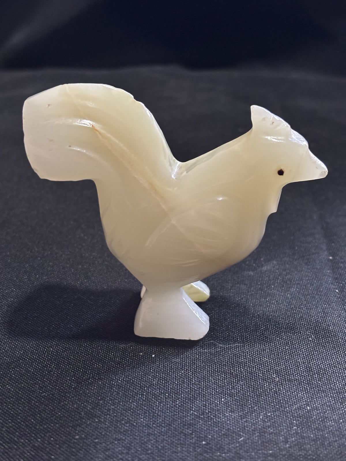 Vintage Carved Onyx Cockerel Figurine