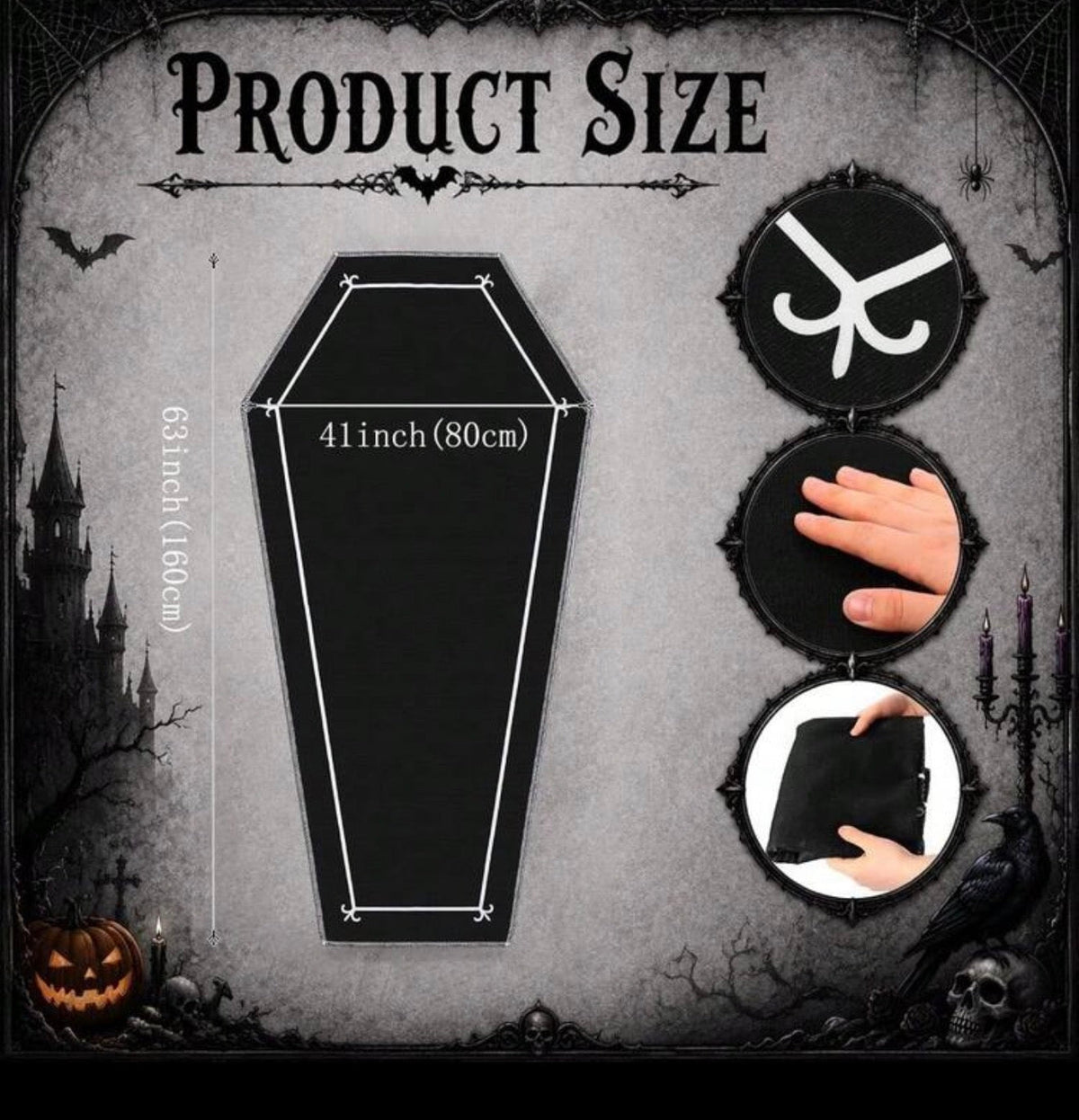Gothic Coffin-Shaped Dracula Towel
