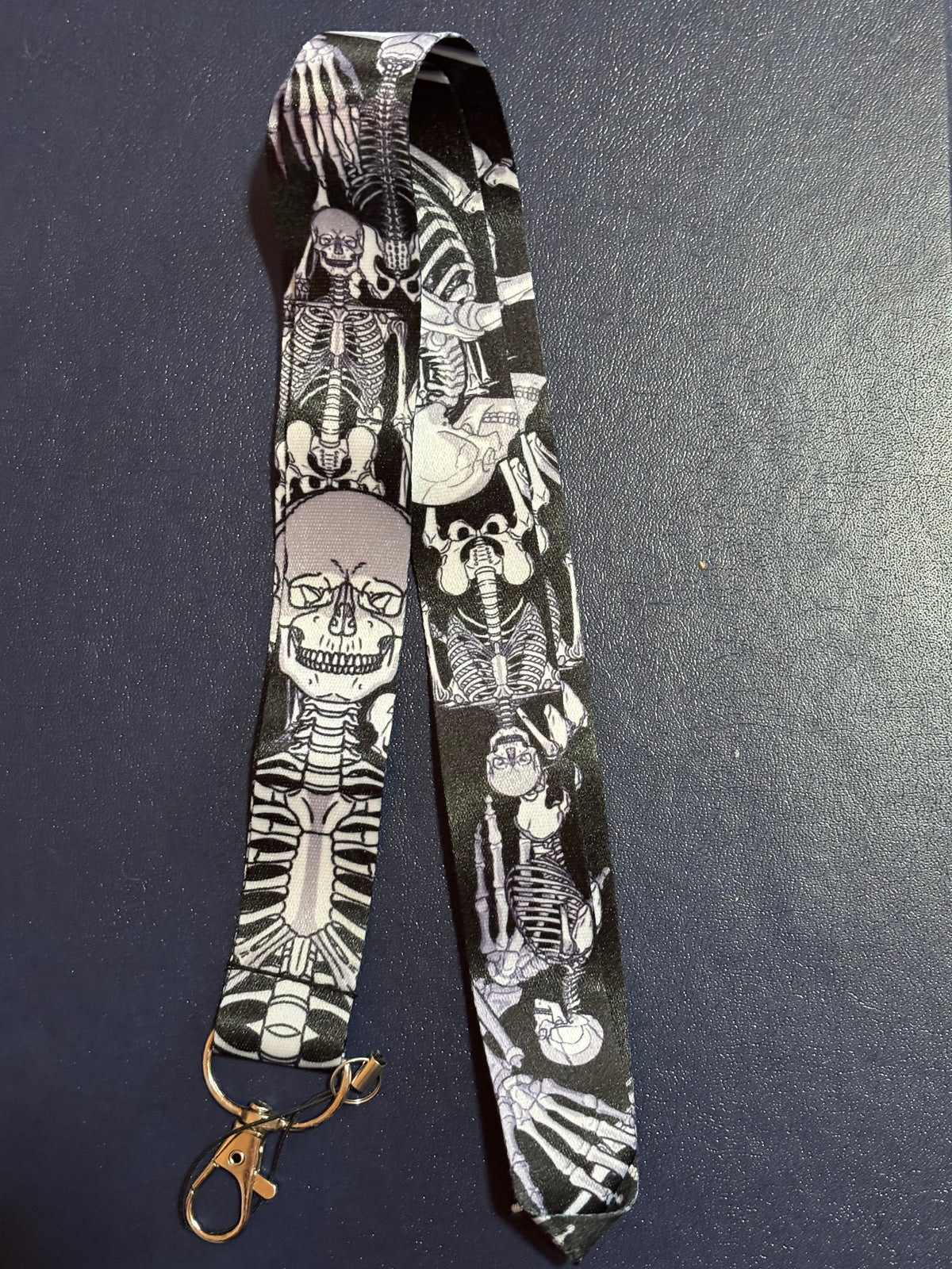 Gothic Skeleton Lanyard with Clip & Phone String