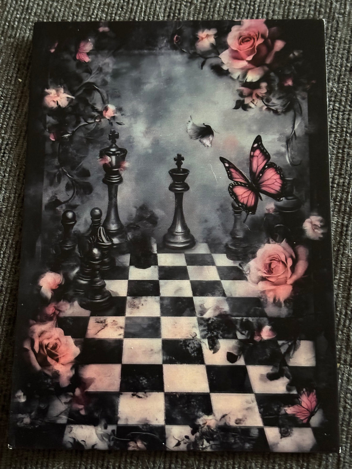 Modern Alice in Wonderland A6 Postcard Set – Floral Fantasy Carriages, Rabbit Fairies & Gothic Tea Party Art (Set of 4)