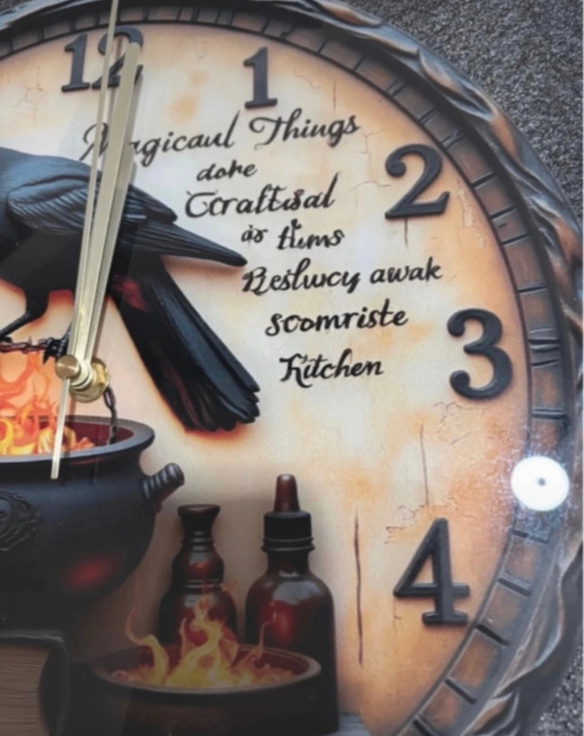 Magical Things – Raven & Cauldron 30cm Gothic Wall Clock
