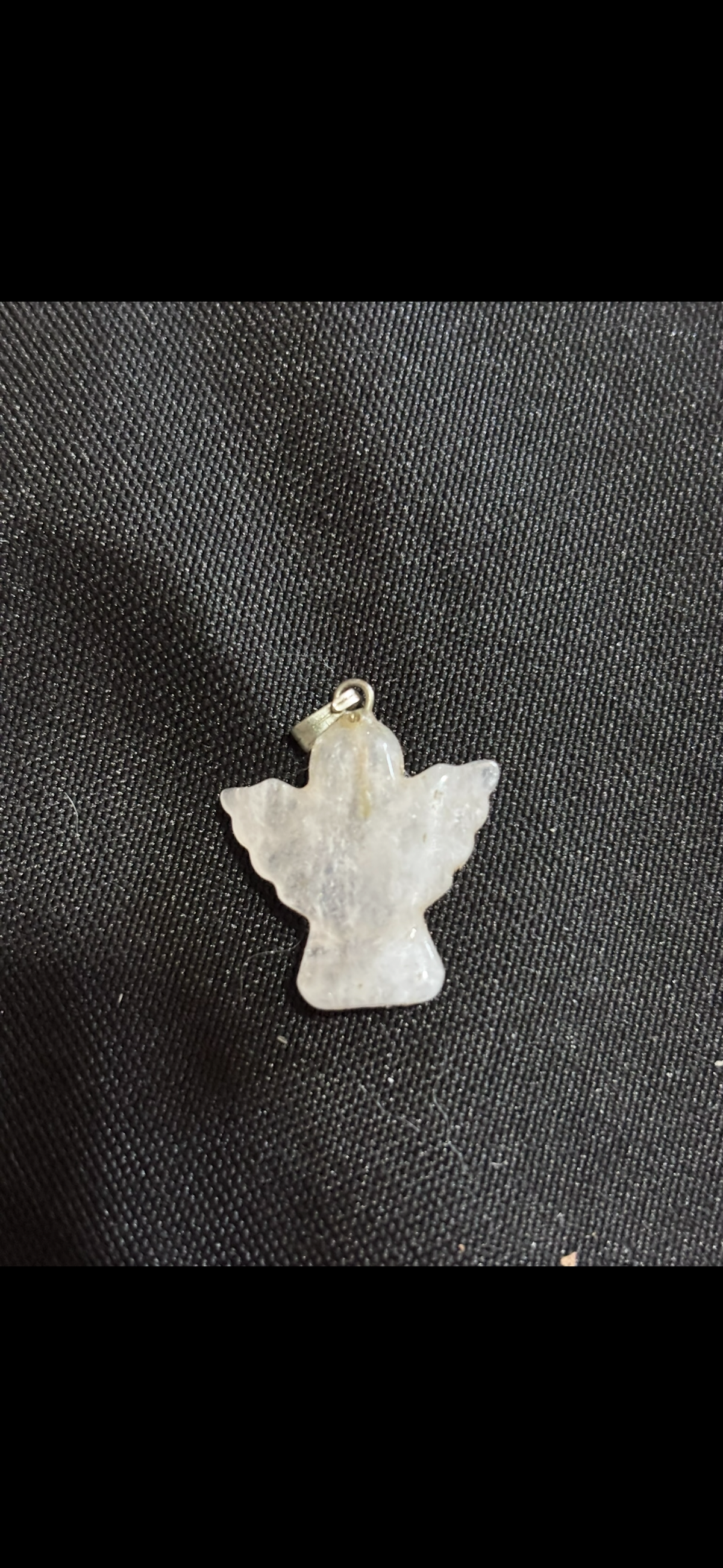 Clear Quartz Crystal Angel Pendant – Carved Guardian Angel Charm
