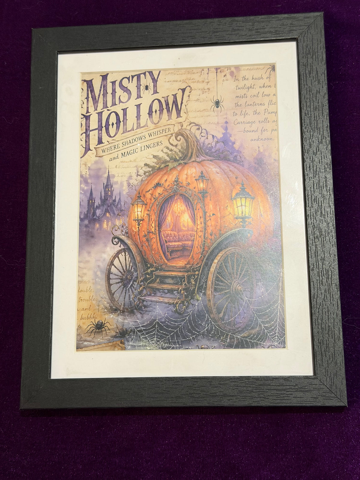 Sleepy Hollow – Misty Hollow Pumpkin Carriage Framed Print