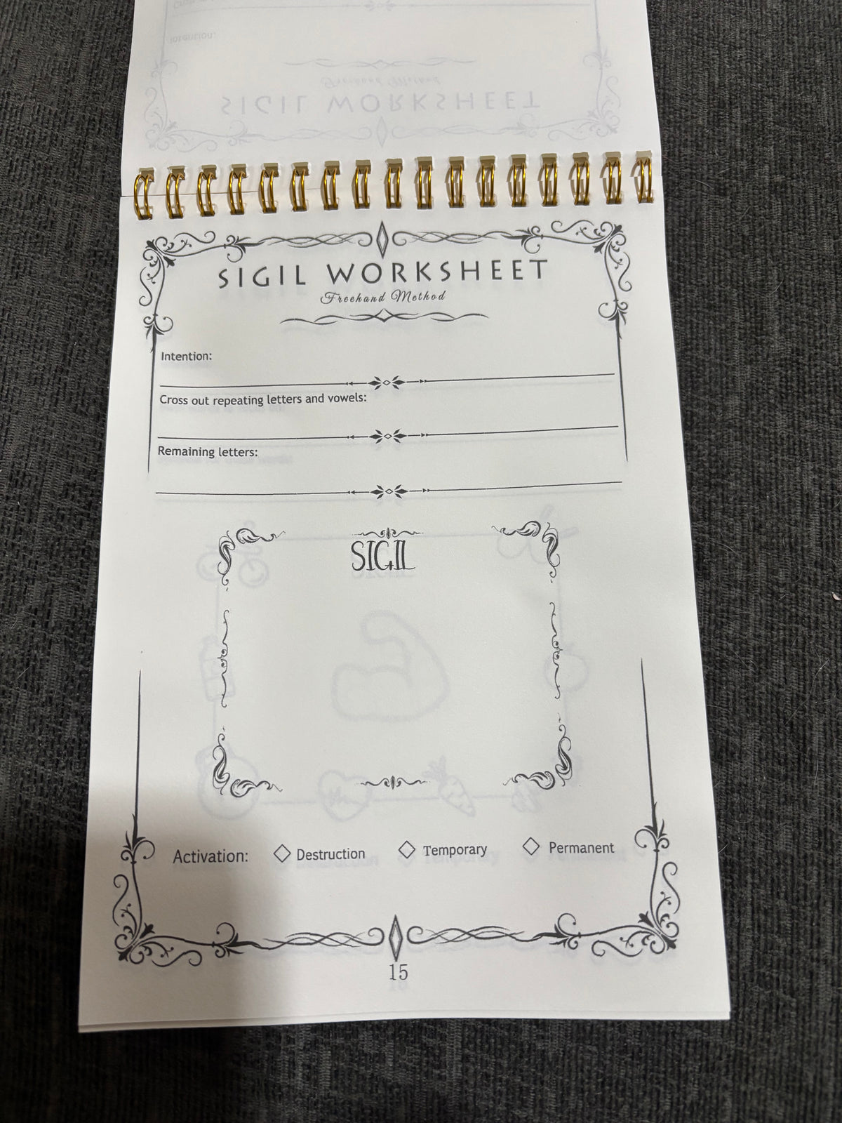 Sigil Worksheet – Spiral-Bound Sigil Creation Book