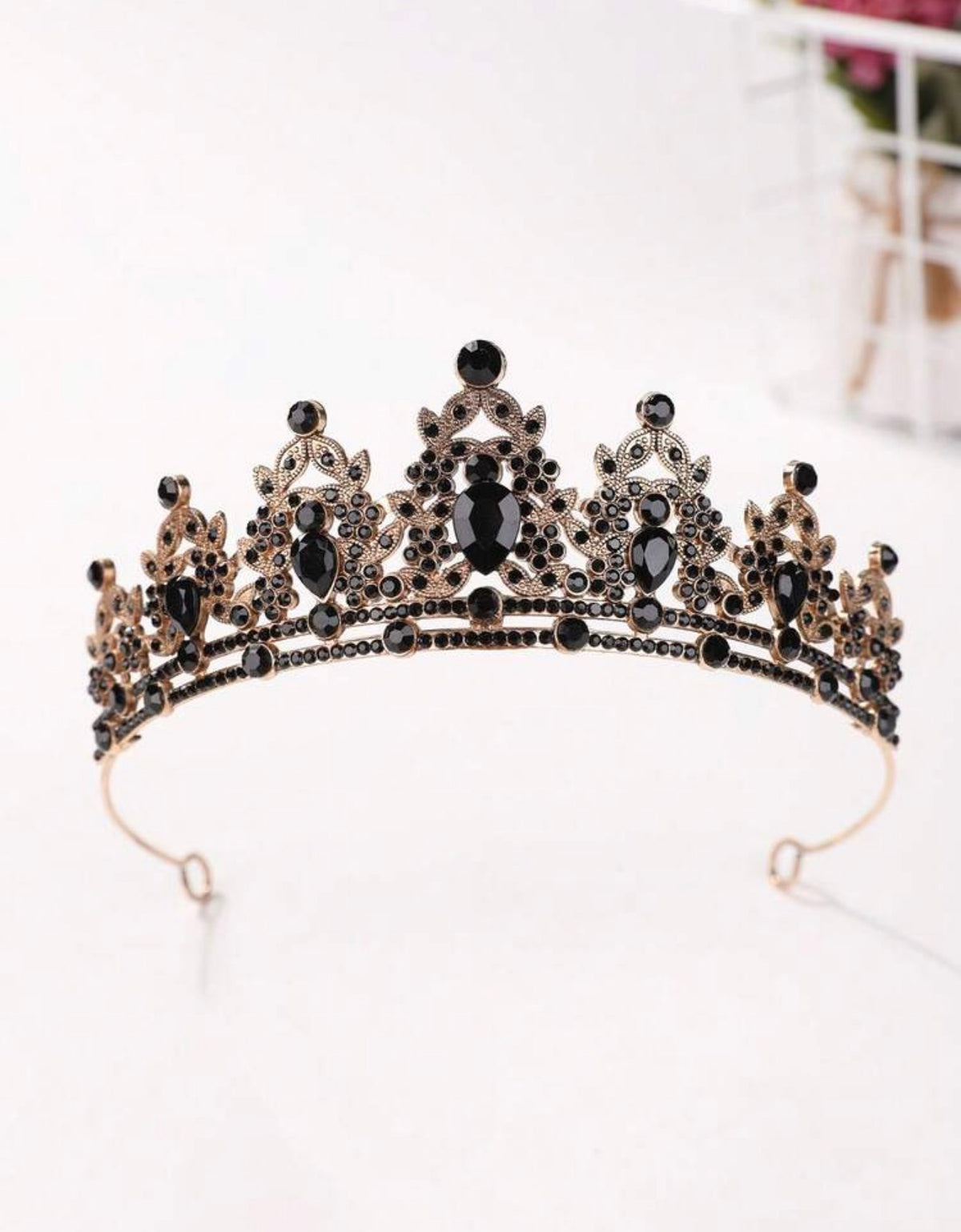 Black Crystal Gothic Bridal Tiara