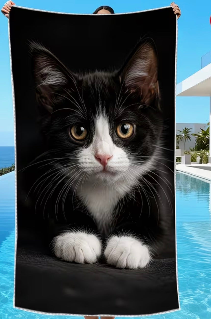 Tuxedo Menace – Extra Large Bath & Beach Towel