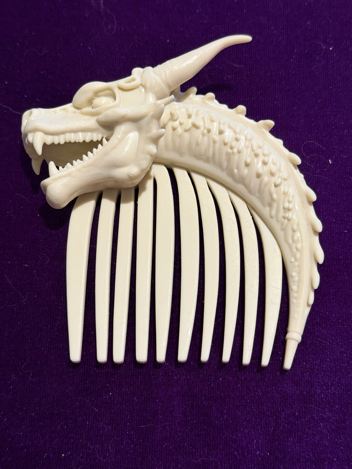 Gothic Ivory Dragon Head Hair Comb