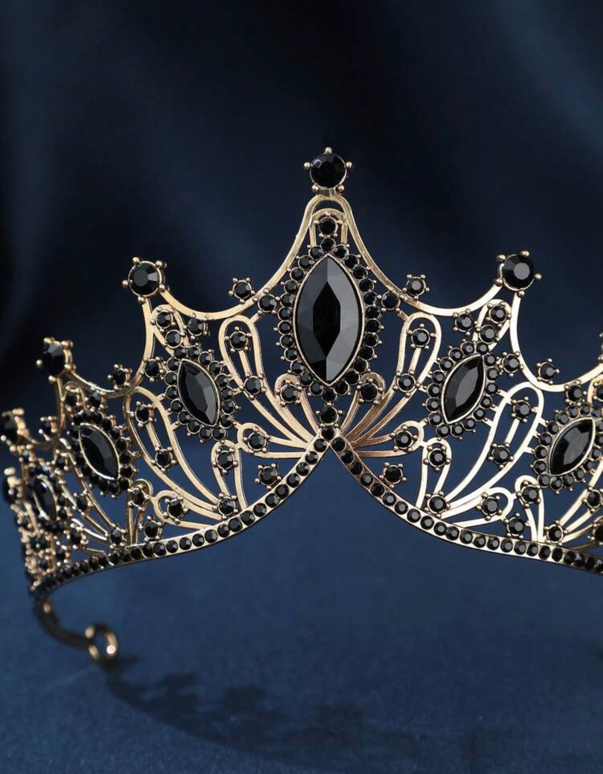 Black Gothic Crown & Jewellery Bridal Set