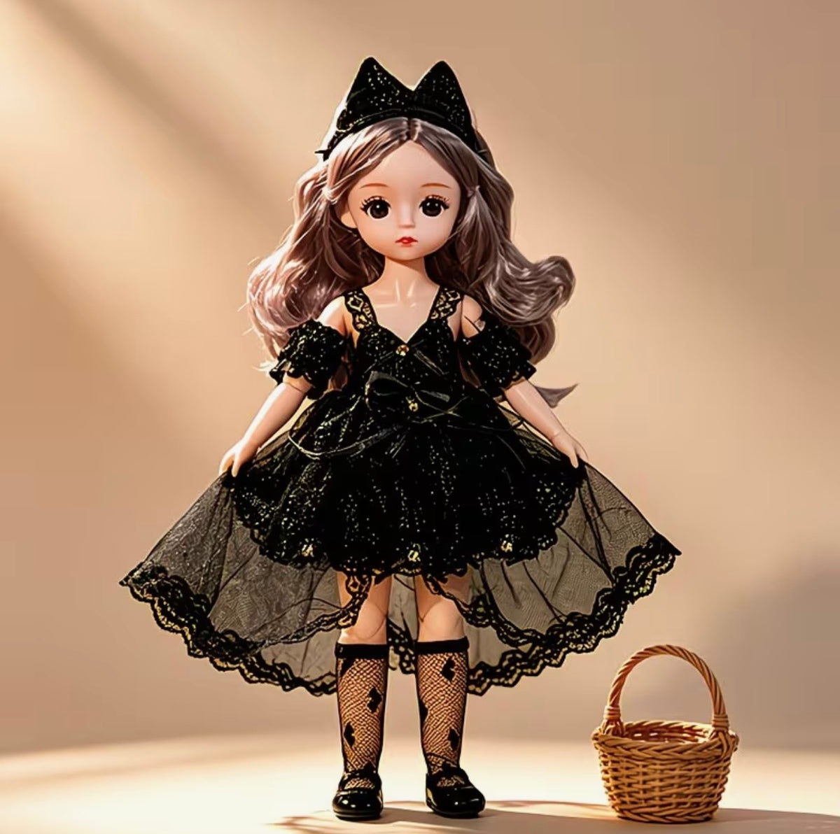 Gothic Black Lace Articulated Doll