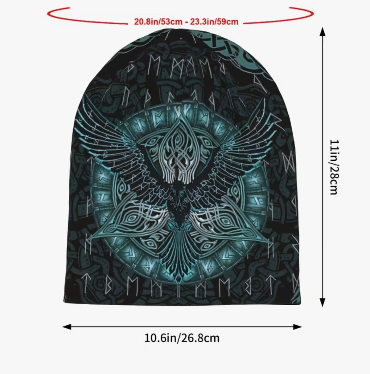 Viking Raven Rune Beanie