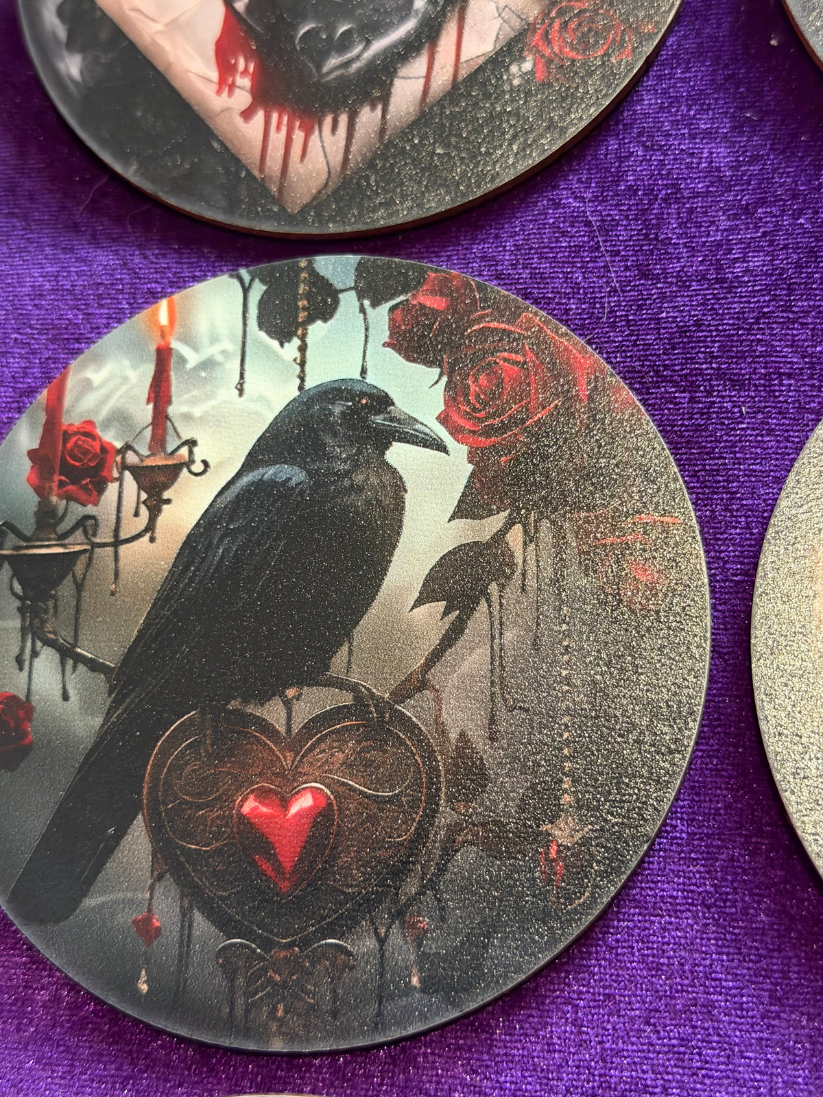 Gothic Shadows Wooden Coasters – Set of Six