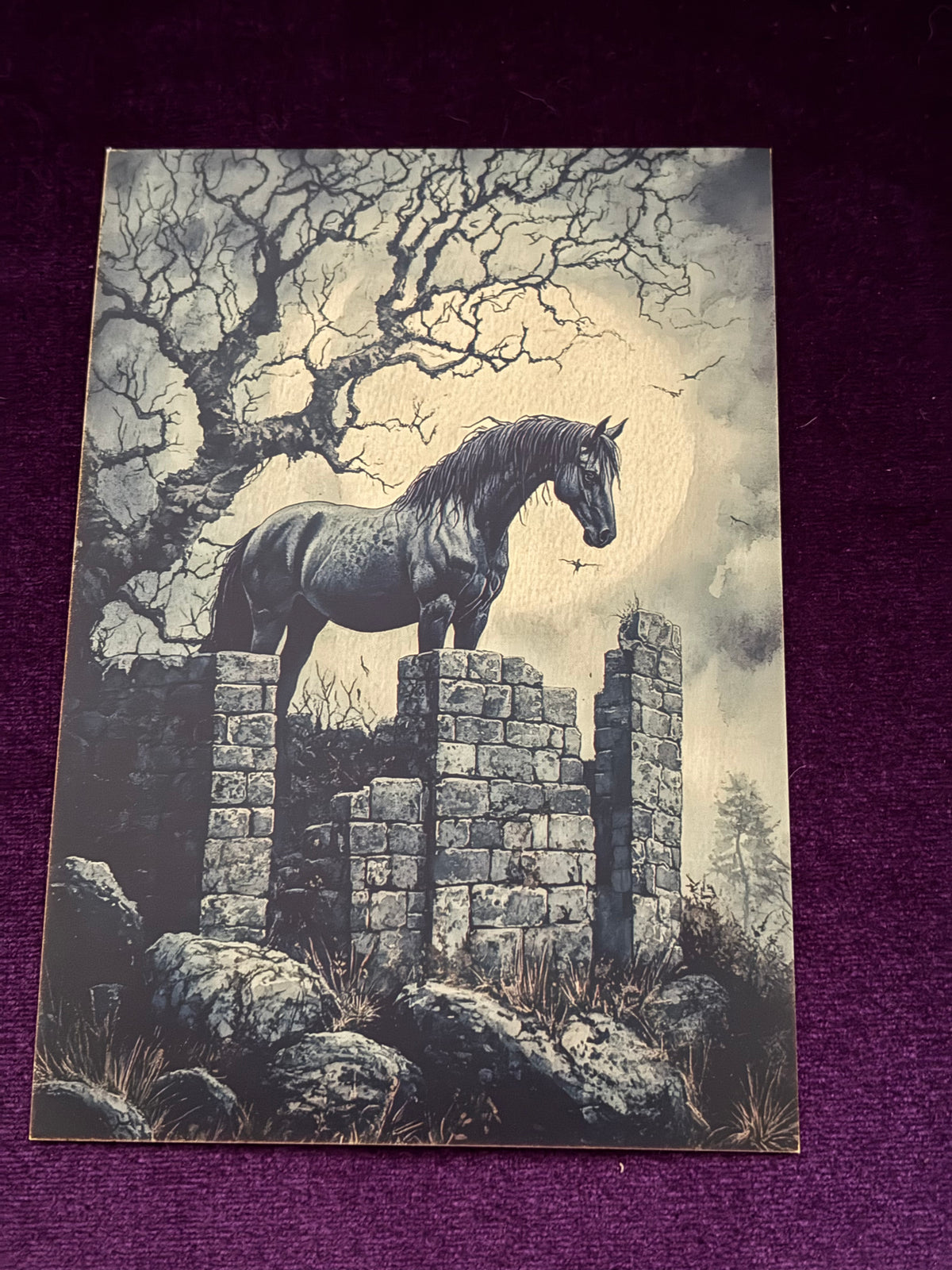 Gothic Moonlit Ruins Mini Print Set – Set 5