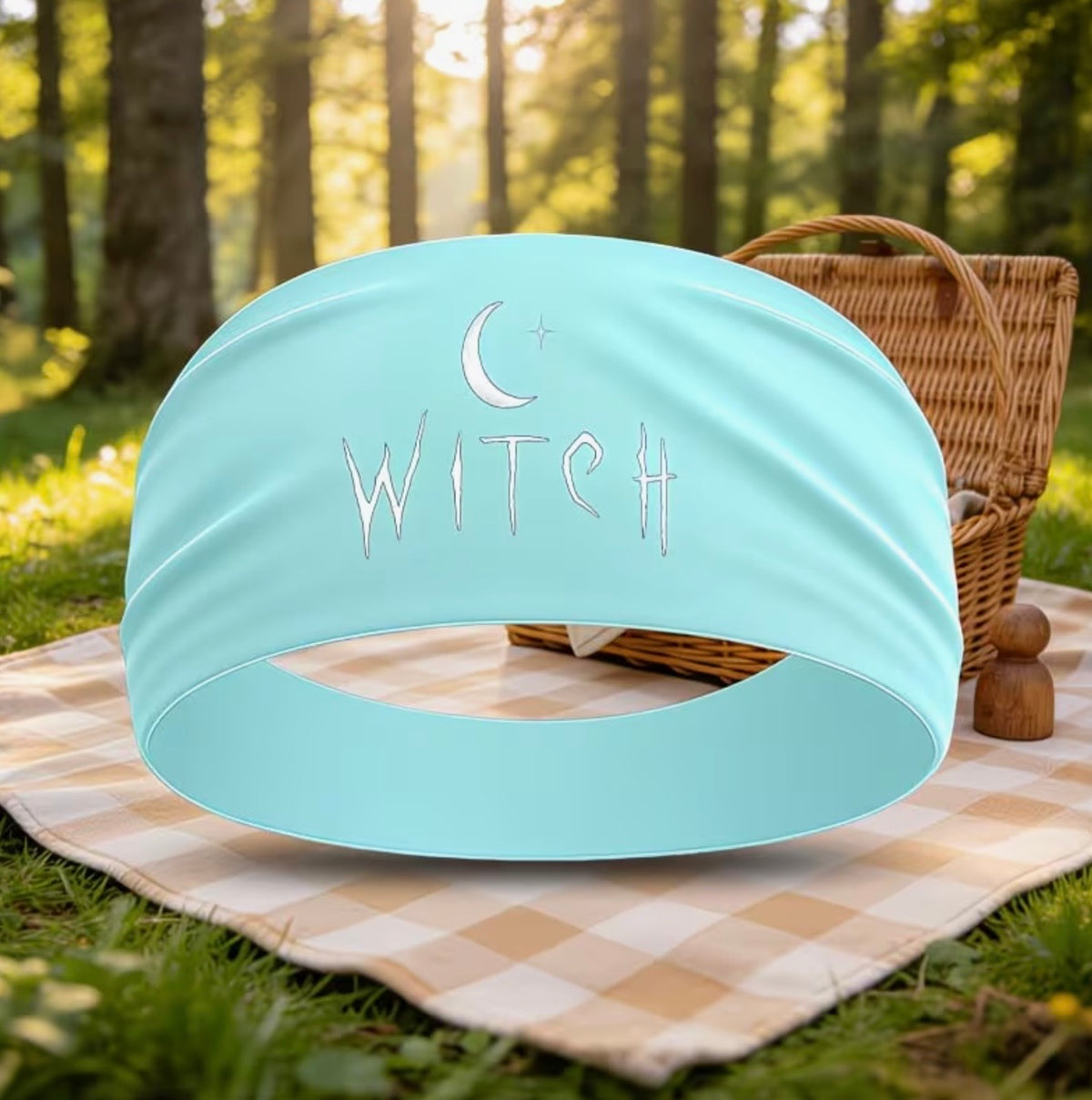 Witch Crescent Moon Headband – Aqua