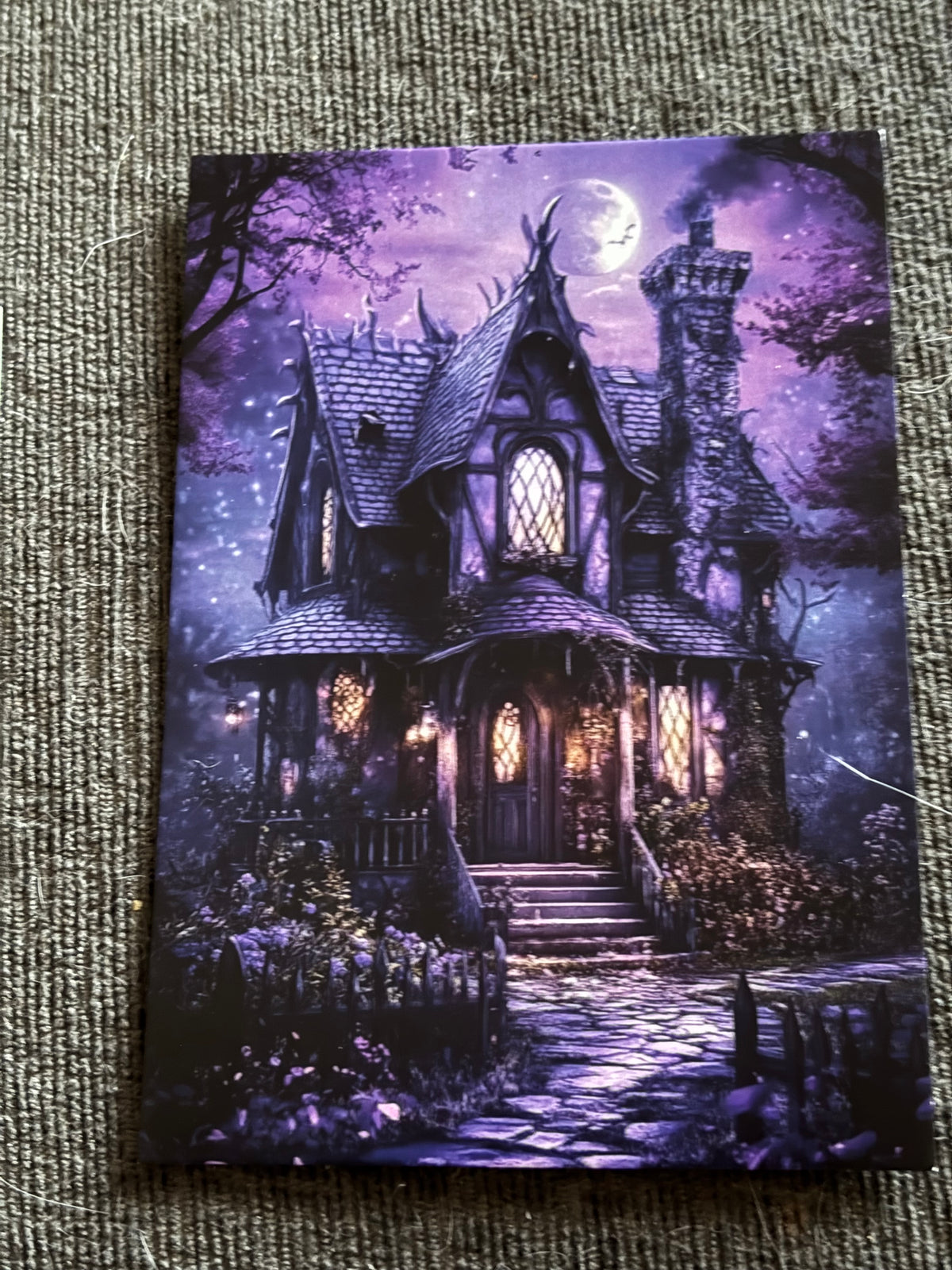 Gothic Purple Aesthetic A6 Postcard Set – Dark Romantic & Witchy Art Cards (Set of 4)