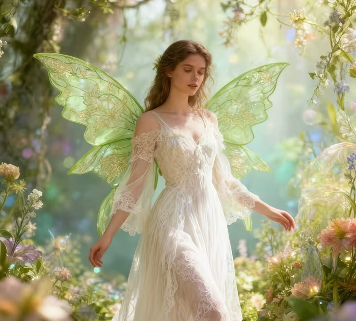 Enchanted Fairy Wings – Woodland Green Sparkle