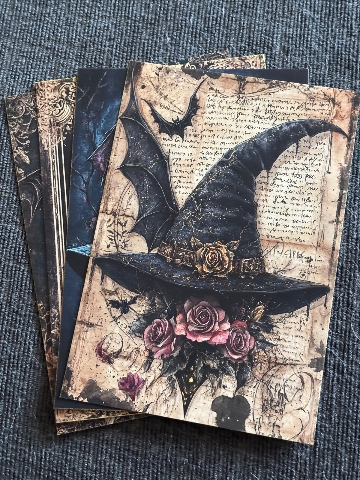 Witch Hat Gothic Mini Art Print Set (4 Pack)