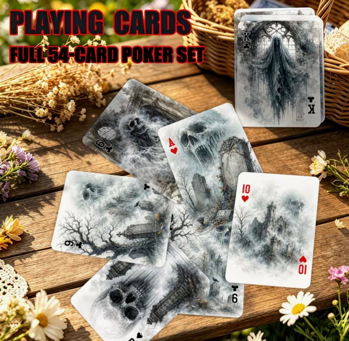 Gothic Ghost & Graveyard Playing Cards