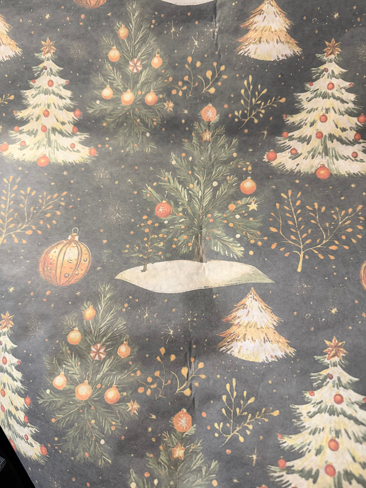 Midnight Christmas Trees Wrapping Paper — 5 Metre Roll