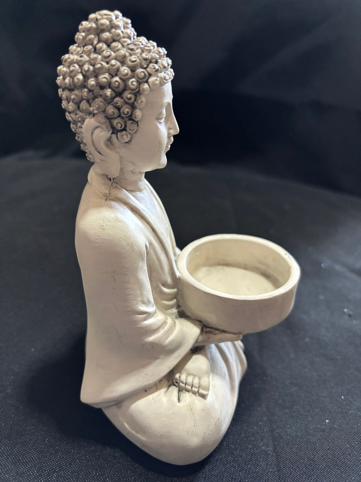 Stone-Effect Seated Buddha Tealight Holder