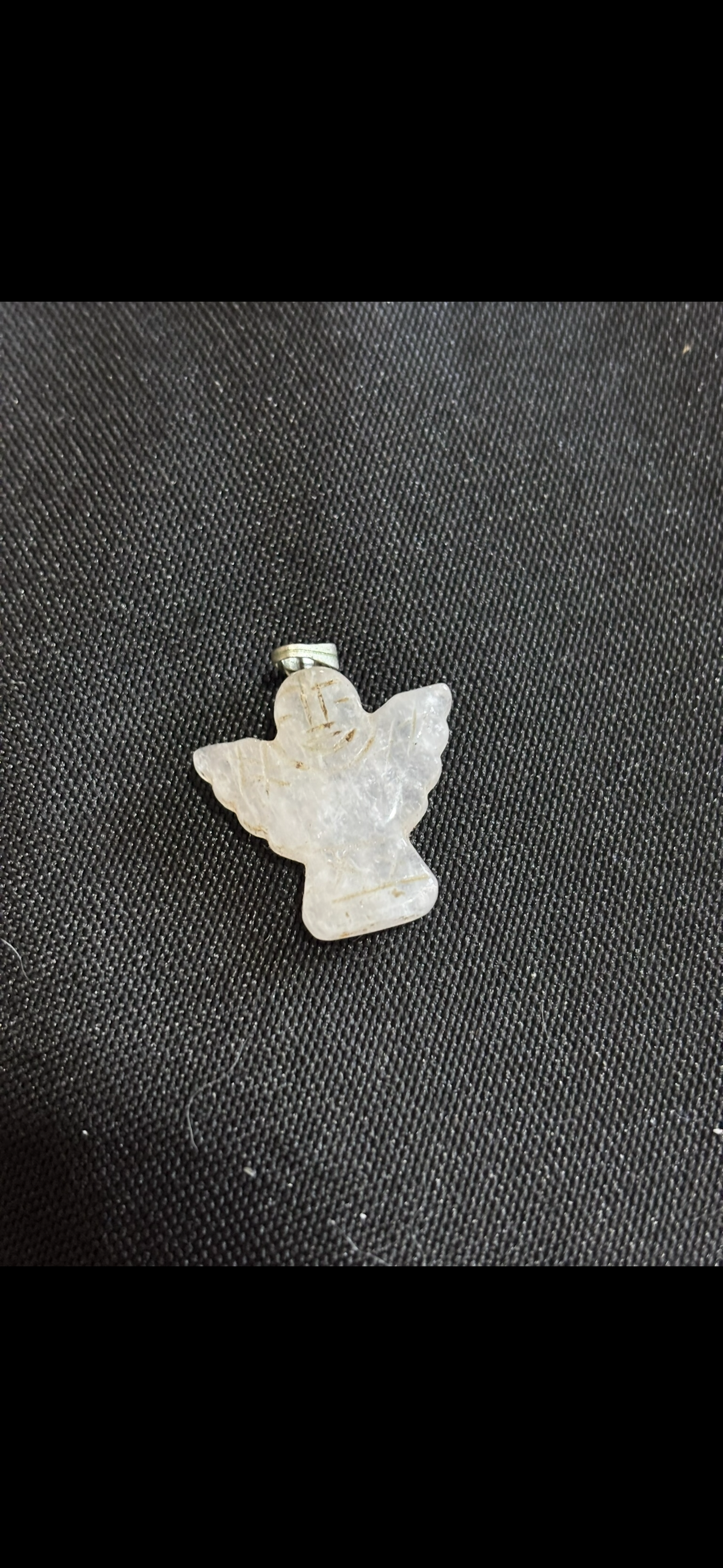 Clear Quartz Crystal Angel Pendant – Carved Guardian Angel Charm