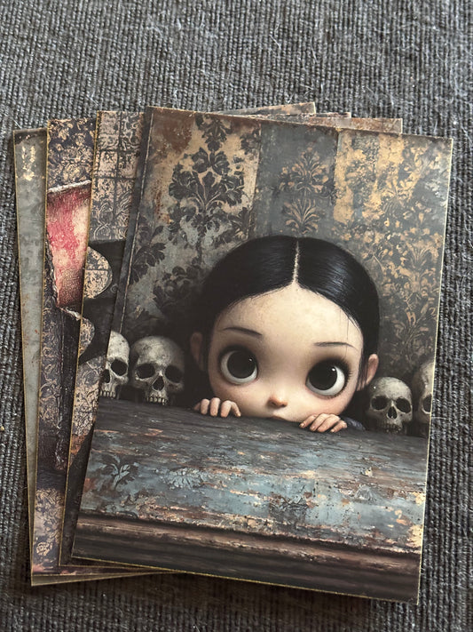 Gothic Doll Mini Art Print Set (4 Pack)