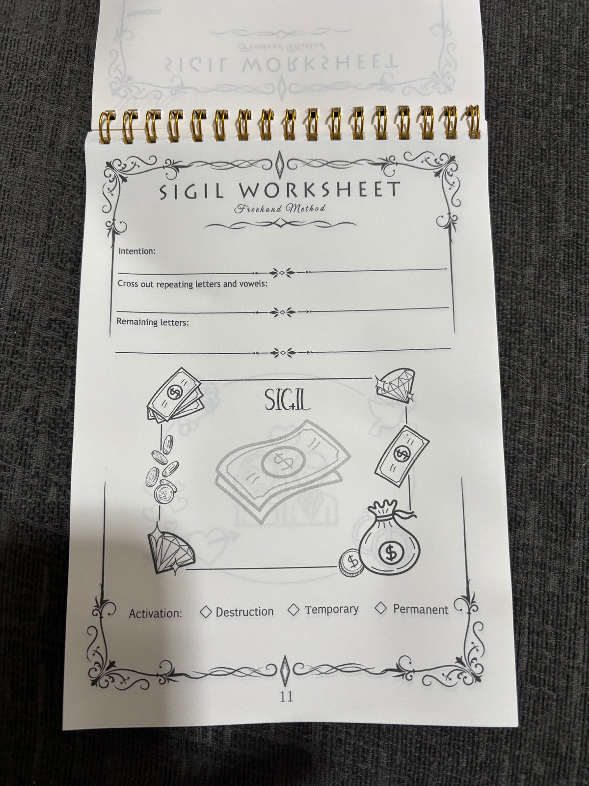 Sigil Worksheet – Spiral-Bound Sigil Creation Book