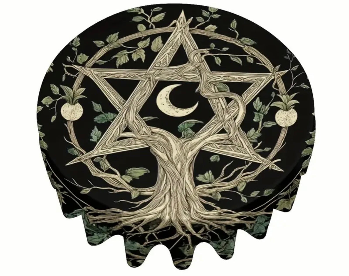 Tree of Life Pentacle Round Tablecloth