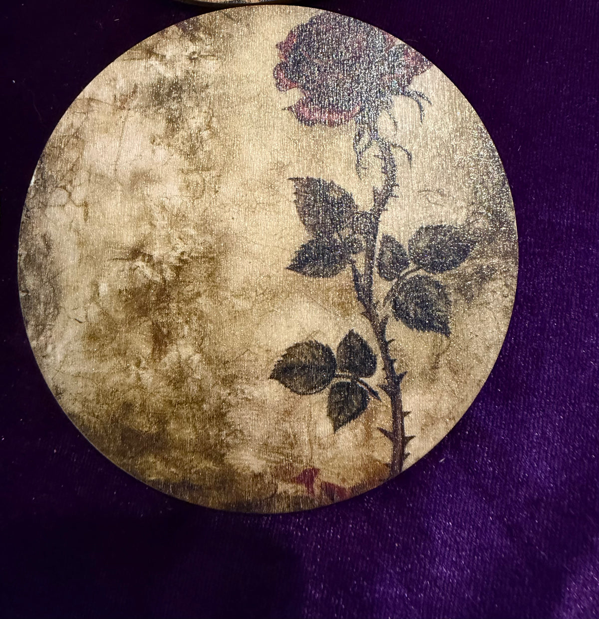 Crimson Roses – Set of 6 Wooden Coasters