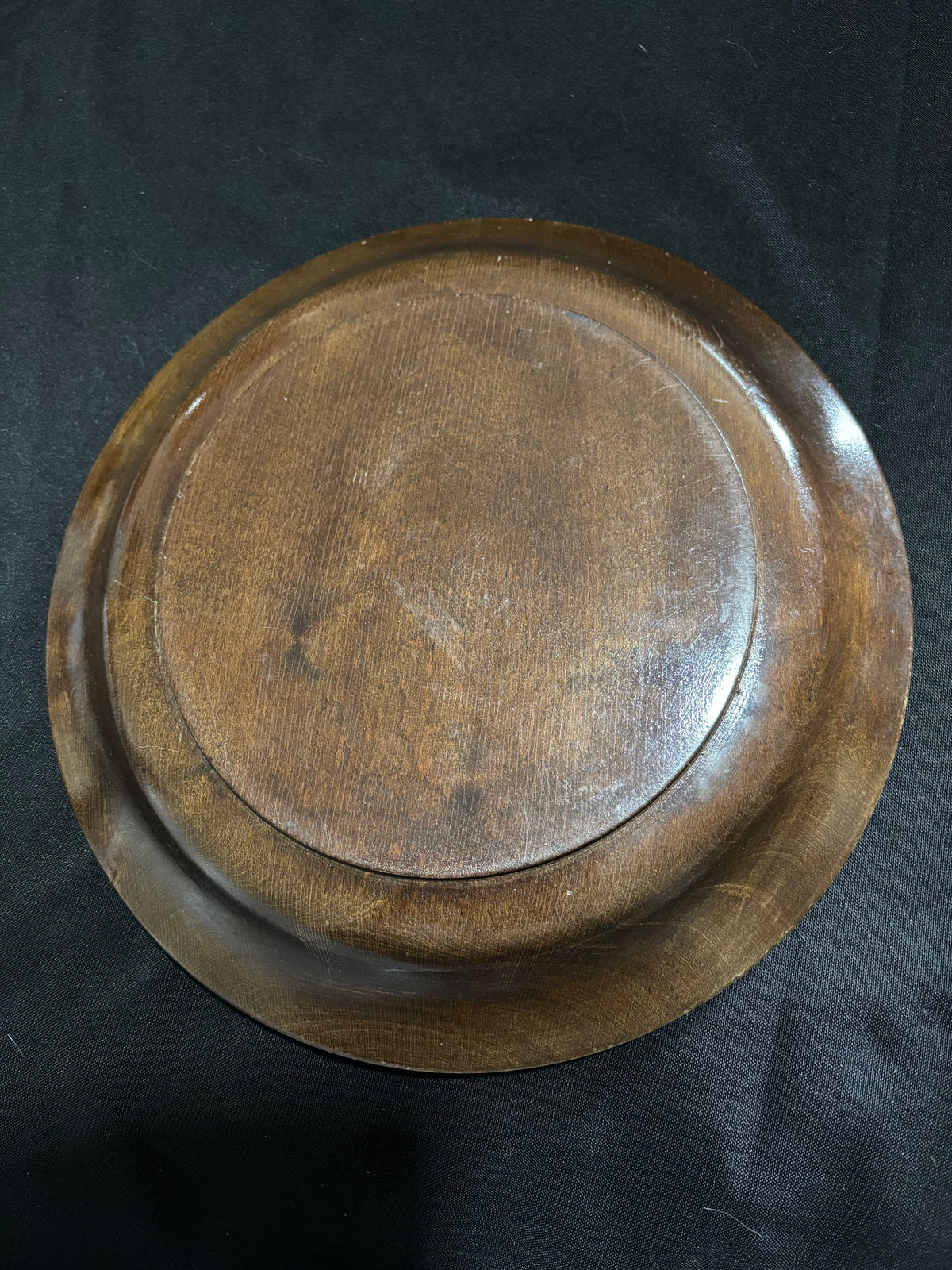 Vintage Hand-Carved Wooden Offertory Plate – Floral Design
