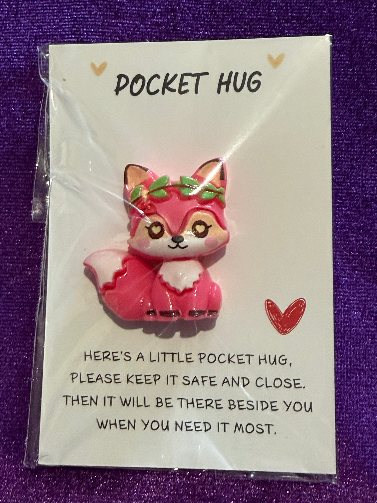 Fox Pocket Hug – Carry a Little Magic Dark Pink